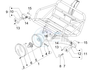 Liberty 125 4T Delivery E3 NEXIVE drawing Front headlamps - Turn signal lamps