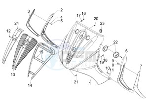 Beverly 400 ie Tourer e3 drawing Front shield