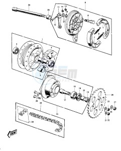 G4 TR (D-E) 100 drawing REAR HUB_BRAKE_CHAIN -- 70-73- -