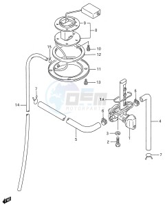 GSX600F (E28) Katana drawing FUEL COCK (MODEL L M N P R S T)