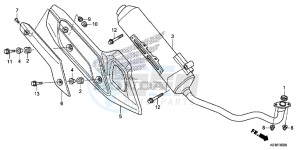 SH125DSE SH125DS UK - (E) drawing EXHAUST MUFFLER