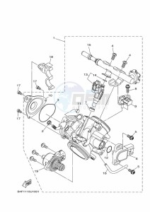 YFM700FWAD YFM70GPHK (B4FJ) drawing THROTTLE BODY ASSY 1