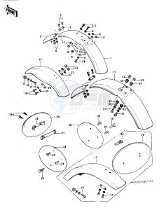 KX 250 (A) drawing FENDERS_NUMBER PLATES -- 74-76- -