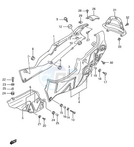 GSX-R750W (E28) drawing FRAME COVER (MODEL N)