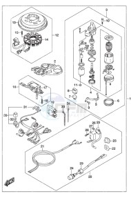 DF 9.9A drawing Starting Motor w/Manual Starter