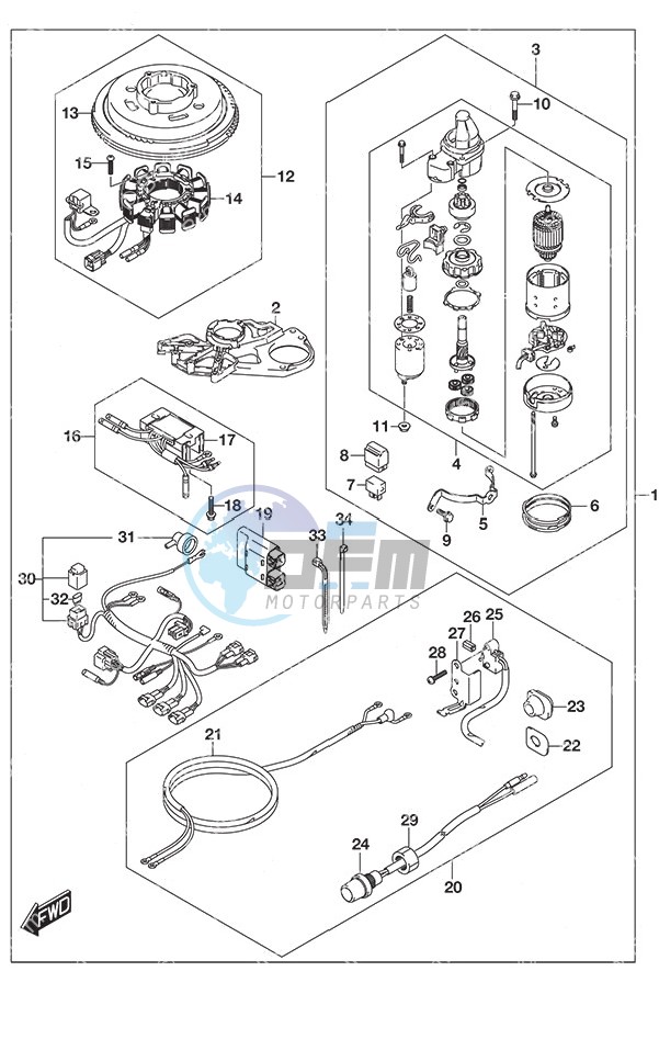 Starting Motor w/Manual Starter