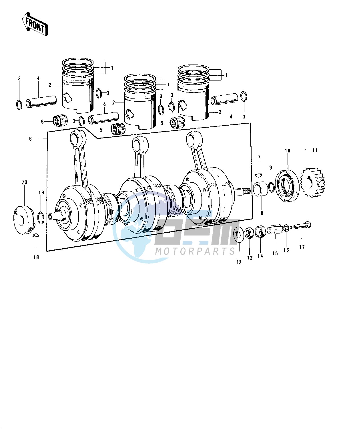 CRANKSHAFT_PISTONS -- 74-75 S3_S3-A- -