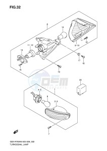 GSX-R750 (E3-E28) drawing TURNSIGNAL LAMP