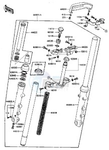 KZ 440 D [LTD BELT] (D2-D5) [LTD BELT] drawing FRONT FORK -- KZ440-D4_D5- -