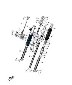 W1 W2 TT SS [COMMANDER) (TT-SS ) 650 [COMMANDER) drawing FRONT FORK -- W2TT- - -- -F_NO.6868- -