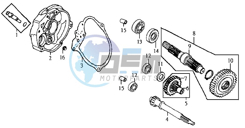 CRANKCASE - DRIVE SHAFT - CRANKCASE