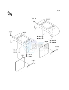 MULE 3010 DIESEL 4x4 KAF950B6F EU drawing Rear Fender(s)