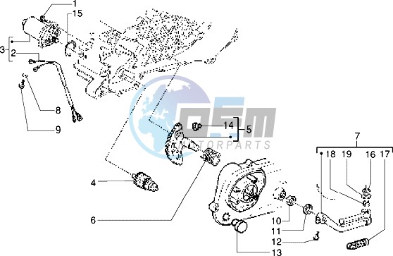 Starting motor-starter lever