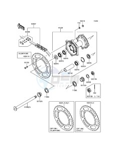 KLX450R KLX450AGF EU drawing Rear Hub