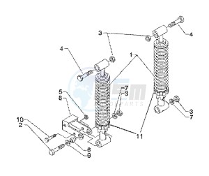 Beverly 200 (USA) USA drawing Rear shock absorbers