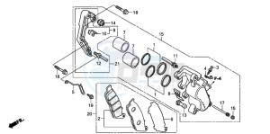 CB250 TWO FIFTY drawing FRONT BRAKE CALIPER