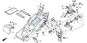 CBR600FR drawing REAR FENDER (CBR600F42-3/FS/FR)