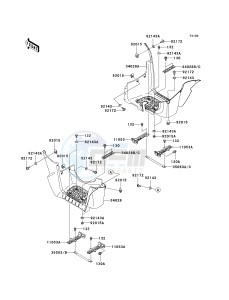 KVF 650 H [BRUTE FORCE 650 4X4I] (H7F-H8F) H7F drawing FOOTRESTS