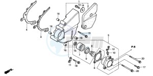 VTR1000F SUPER HAWK drawing LEFT COVER