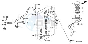 CB600F9 France - (F / CMF) drawing REAR BRAKE MASTER CYLINDER (CB600F/F3)