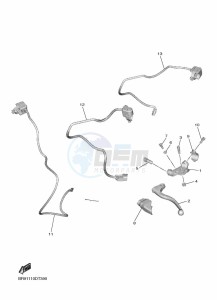 YZ450F (BR96) drawing HANDLE SWITCH & LEVER