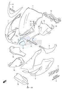 TL1000S (E2) drawing COWLING BODY (MODEL V)