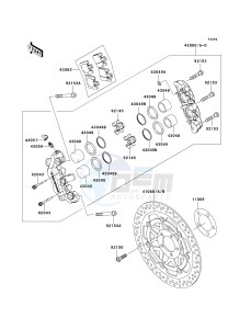 VN 1600 B [VULCAN 1600 MEAN STREAK] (B6F-B8FA) B7F drawing FRONT BRAKE