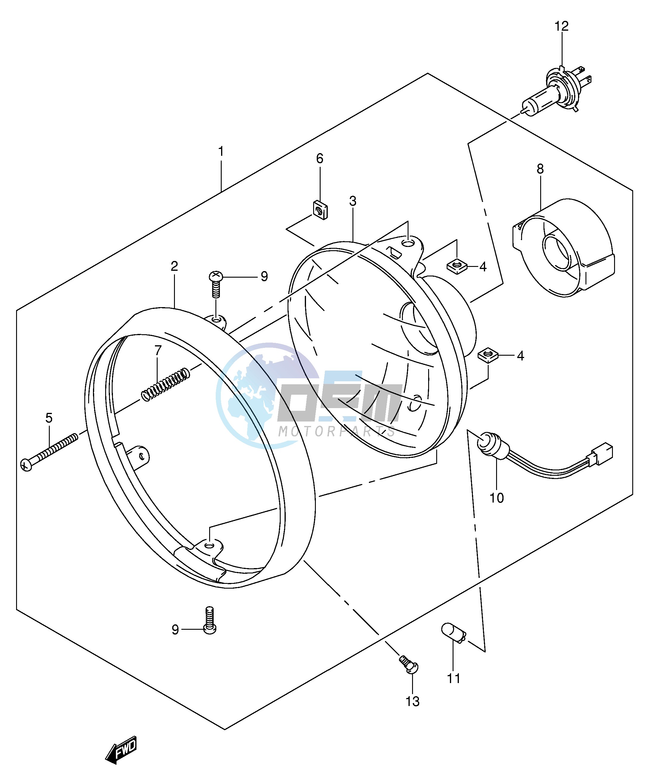 HEADLAMP (GSF600Y UY K1 K2 K3 K4 UK1 UK2 UK3 UK4 ZK4)