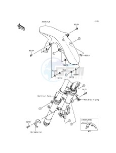 NINJA_250SL_ABS BX250BFSA XX (EU ME A(FRICA) drawing Front Fender(s)