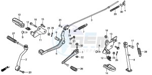 XR80R drawing PEDAL/STAND/STEP