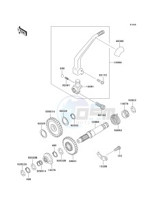 KLX 300 A [KLX300R] (A6F-A7A) A6F drawing KICKSTARTER MECHANISM