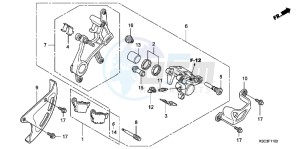 CRF250XB CRF250X ED drawing REAR BRAKE CALIPER