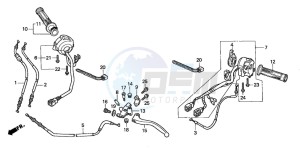 CB600F2 CB600S drawing HANDLE LEVER/SWITCH/ CABLE (CB600F22)