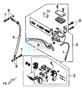 JET 4 50cc drawing BRAKE LEVER / BRAKE CALIPER / BRAKE LINES