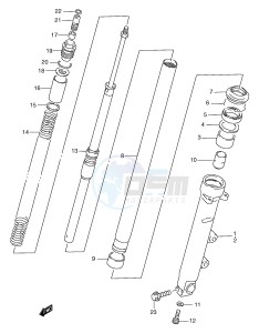 GSF1200 (E2) Bandit drawing FRONT DAMPER (GSF1200SAV SAW SAX SAY)