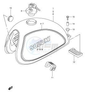 TU250X (E2) drawing FUEL TANK (MODEL X Y)