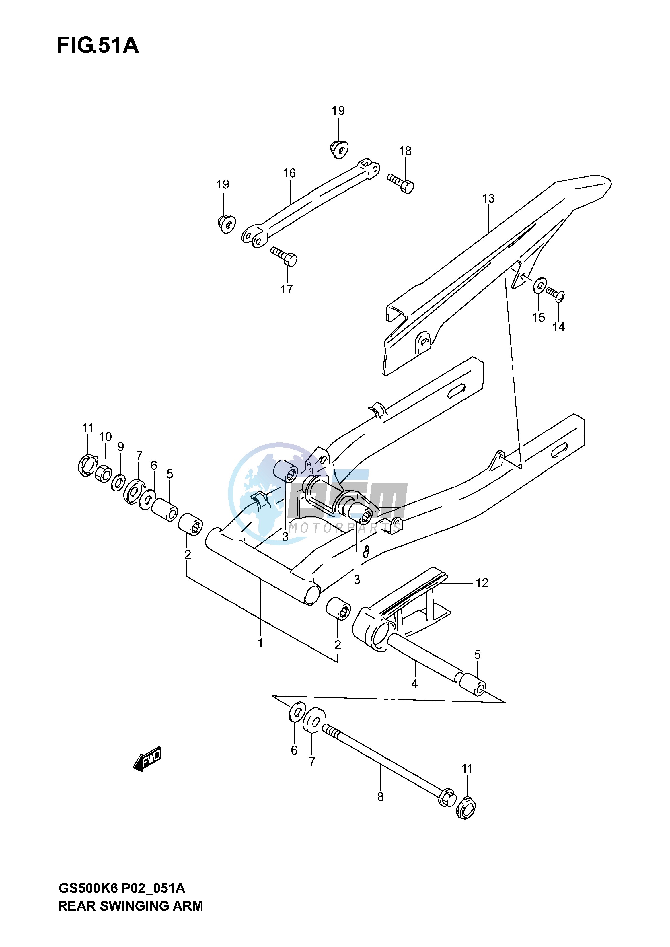 REAR SWINGING ARM (MODEL K4 K5 K6)