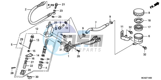 REAR BRAKE MASTER CYLINDER