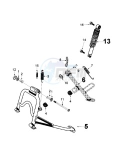 TWEET 50 VA X drawing REAR SHOCK AND STAND