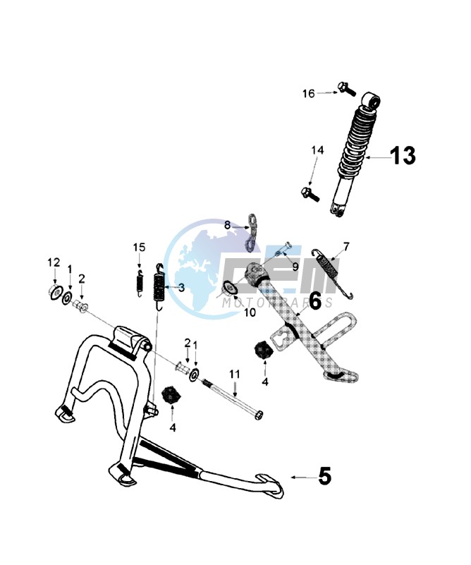 REAR SHOCK AND STAND