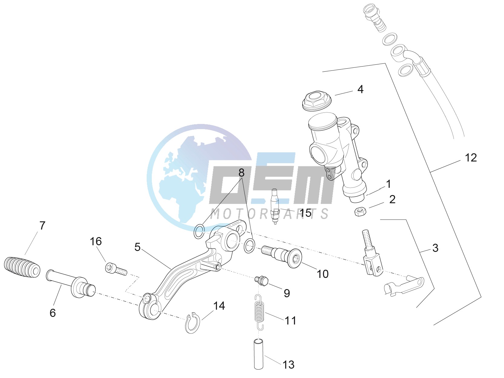 Rear master cylinder