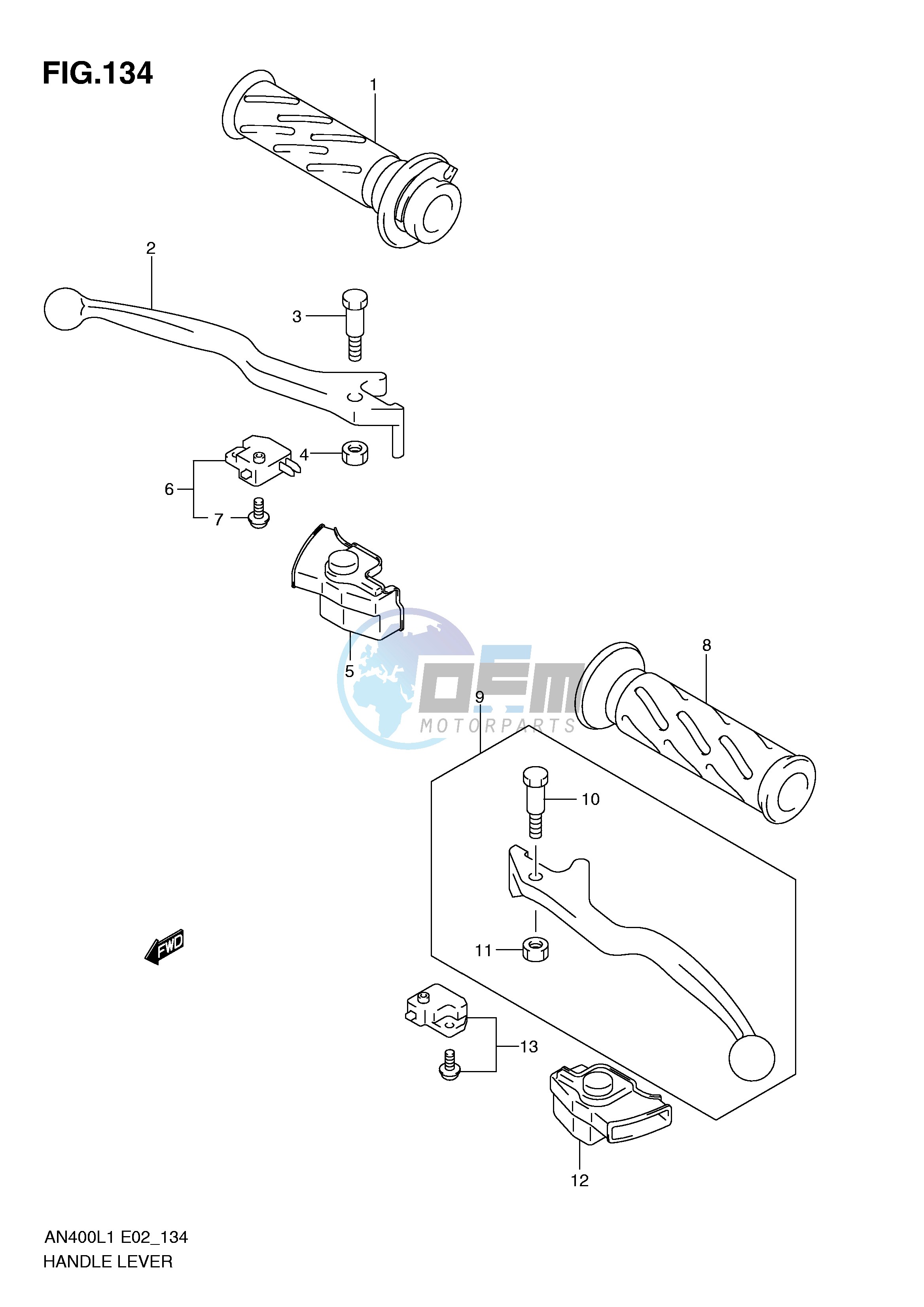 HANDLE LEVER (AN400AL1 E24)