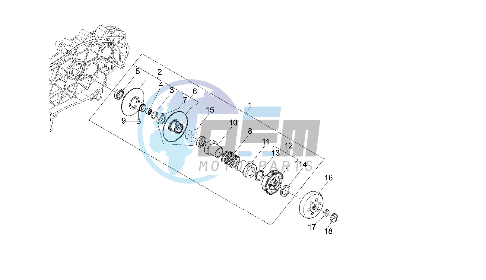 DRIVEN PULLEY - CLUTCH