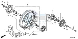 CBR125RTD CBR125RT UK - (E) drawing REAR WHEEL