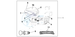 CBF1000FAB drawing TOP BOX 35L NH A48M QUASAR SILVER METALLIC