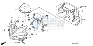 CBR125RW9 France - (F / CMF WH) drawing UPPER COWL (CBR125RW7/RW9/RWA)