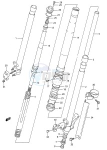 RMX250 (E28) drawing FRONT DAMPER (MODEL M)