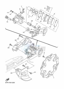 WR250F (BAK4) drawing REAR BRAKE CALIPER