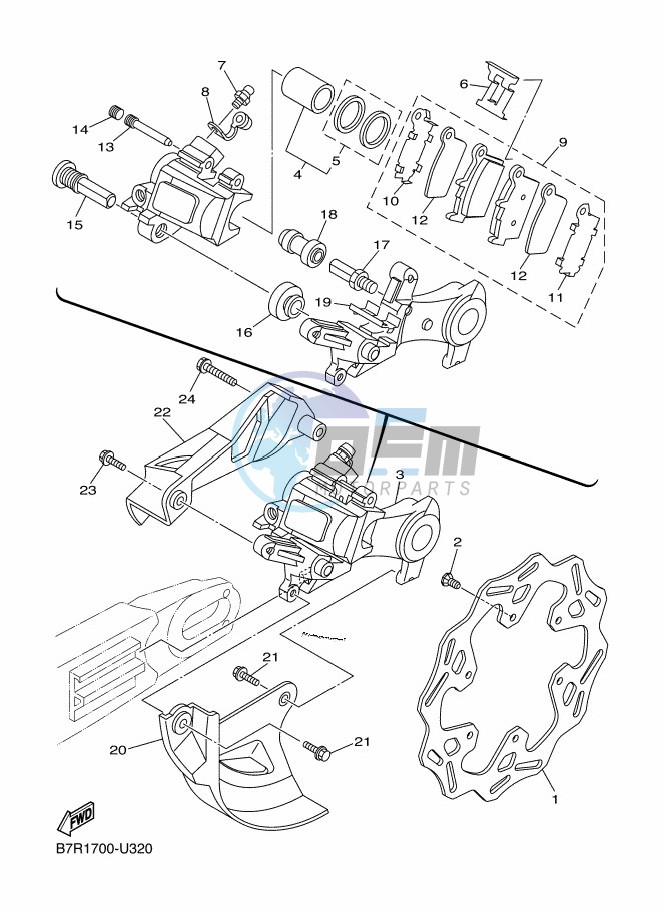 REAR BRAKE CALIPER