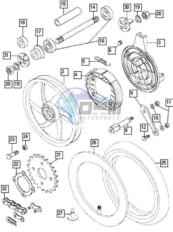 Rear wheel-alu